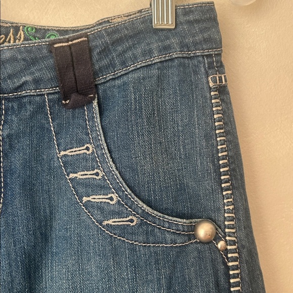 Y2K Guess Jeans wide leg asymmetrical embroidered boho vintage low-slung - Picture 4 of 10